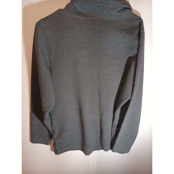 LL bean women sweater gray quilted cowl drawstring large - Picture 2 of 5